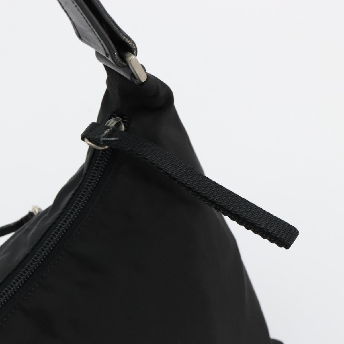 PRADA Shoulder Bag Nylon Black Silver Auth 180525A