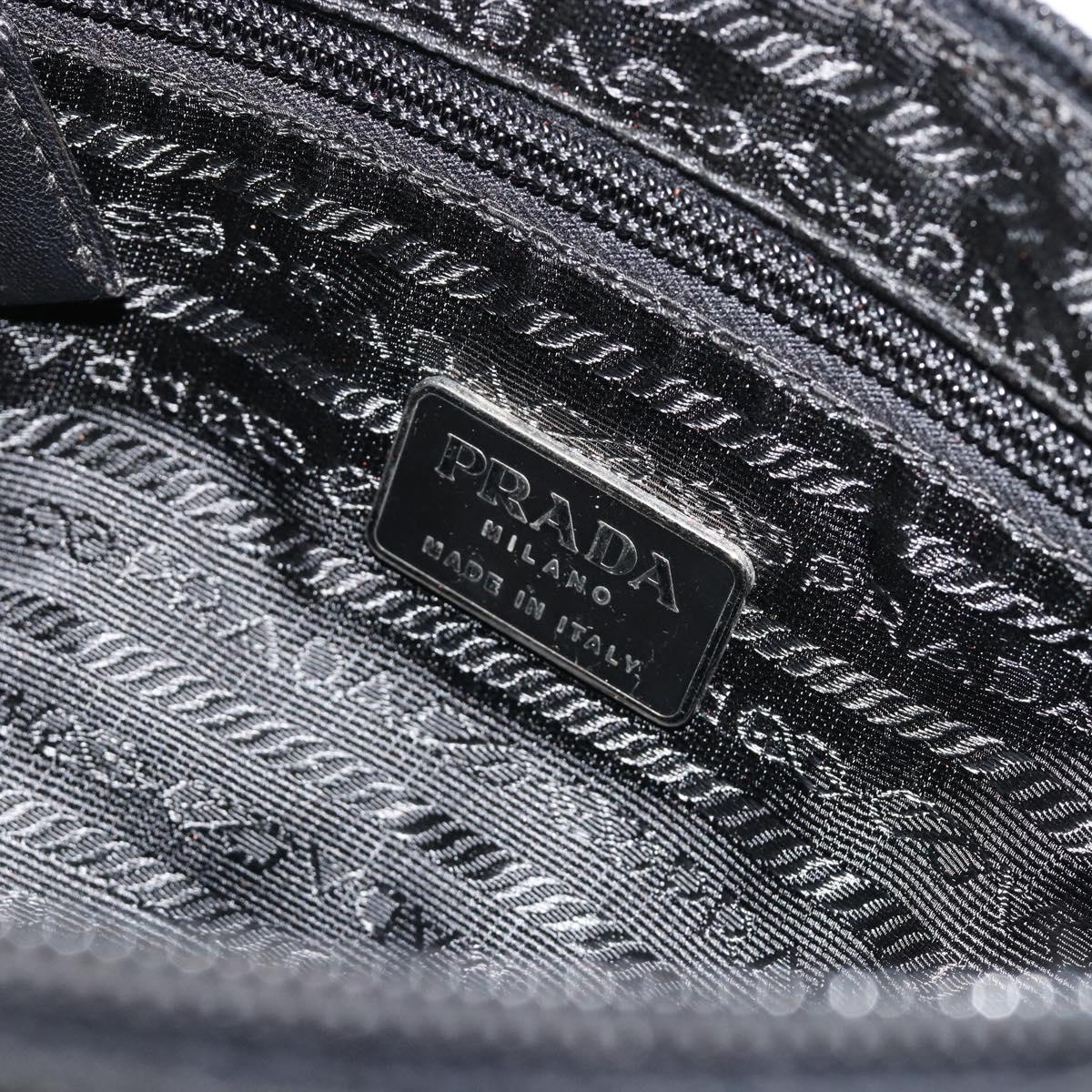 PRADA Shoulder Bag Nylon Black Silver Auth 180525A
