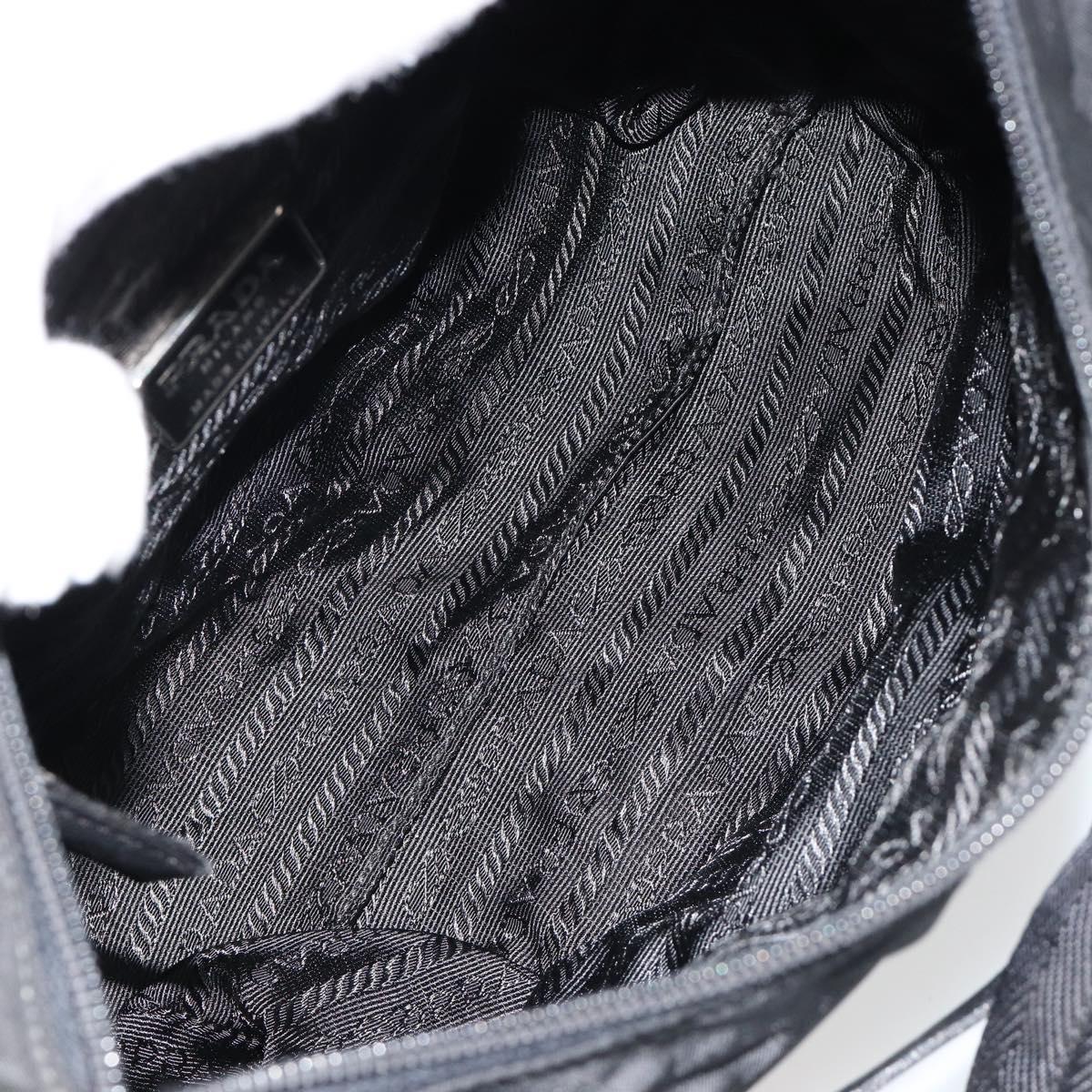 PRADA Shoulder Bag Nylon Black Silver Auth 180525A