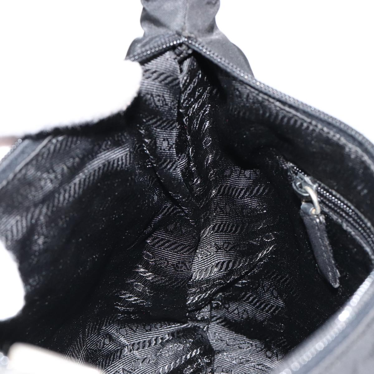 PRADA Shoulder Bag Nylon Black Silver Auth 180525A
