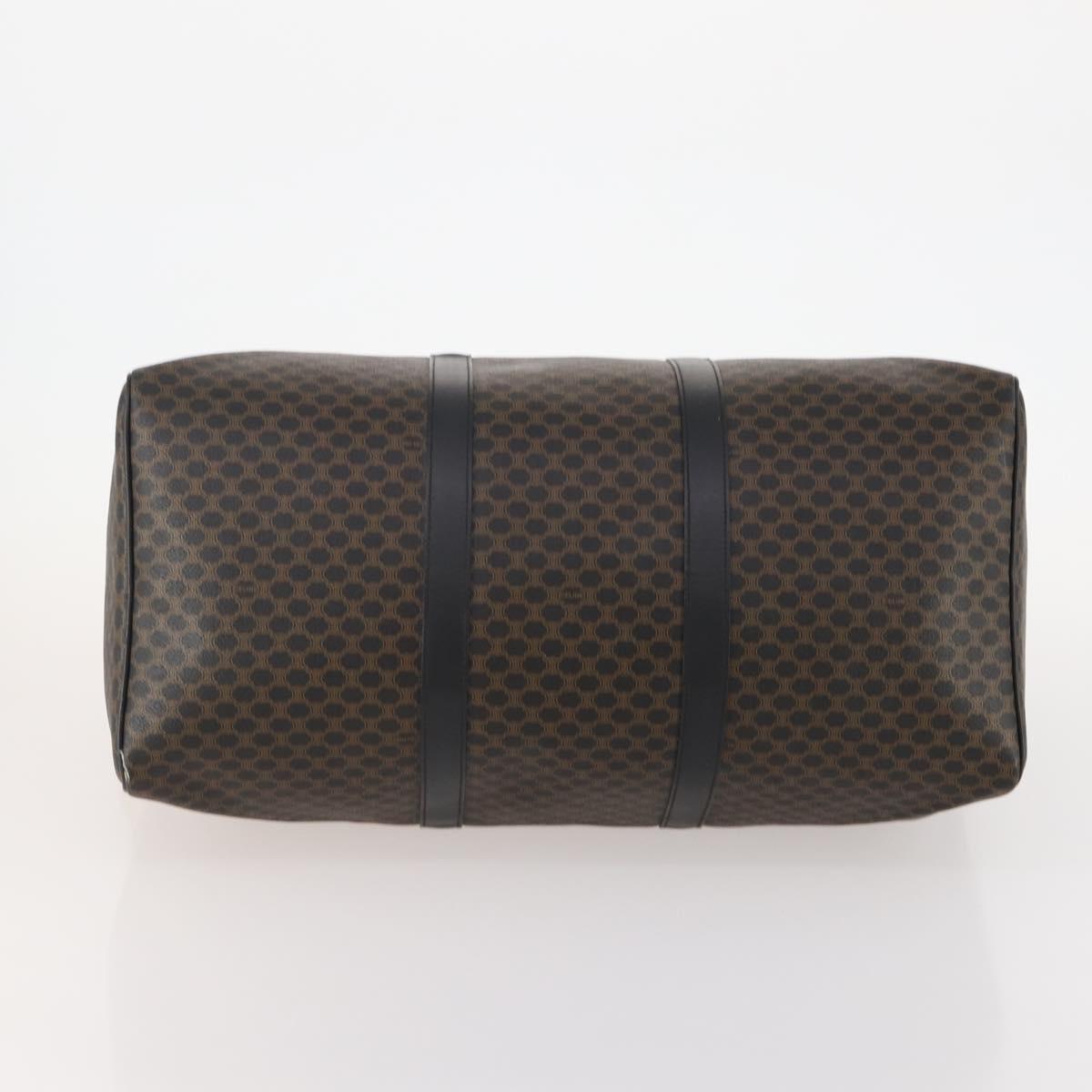 CELINE Macadam Canvas Boston Bag PVC Leather 2way Black Gold Auth 180526A
