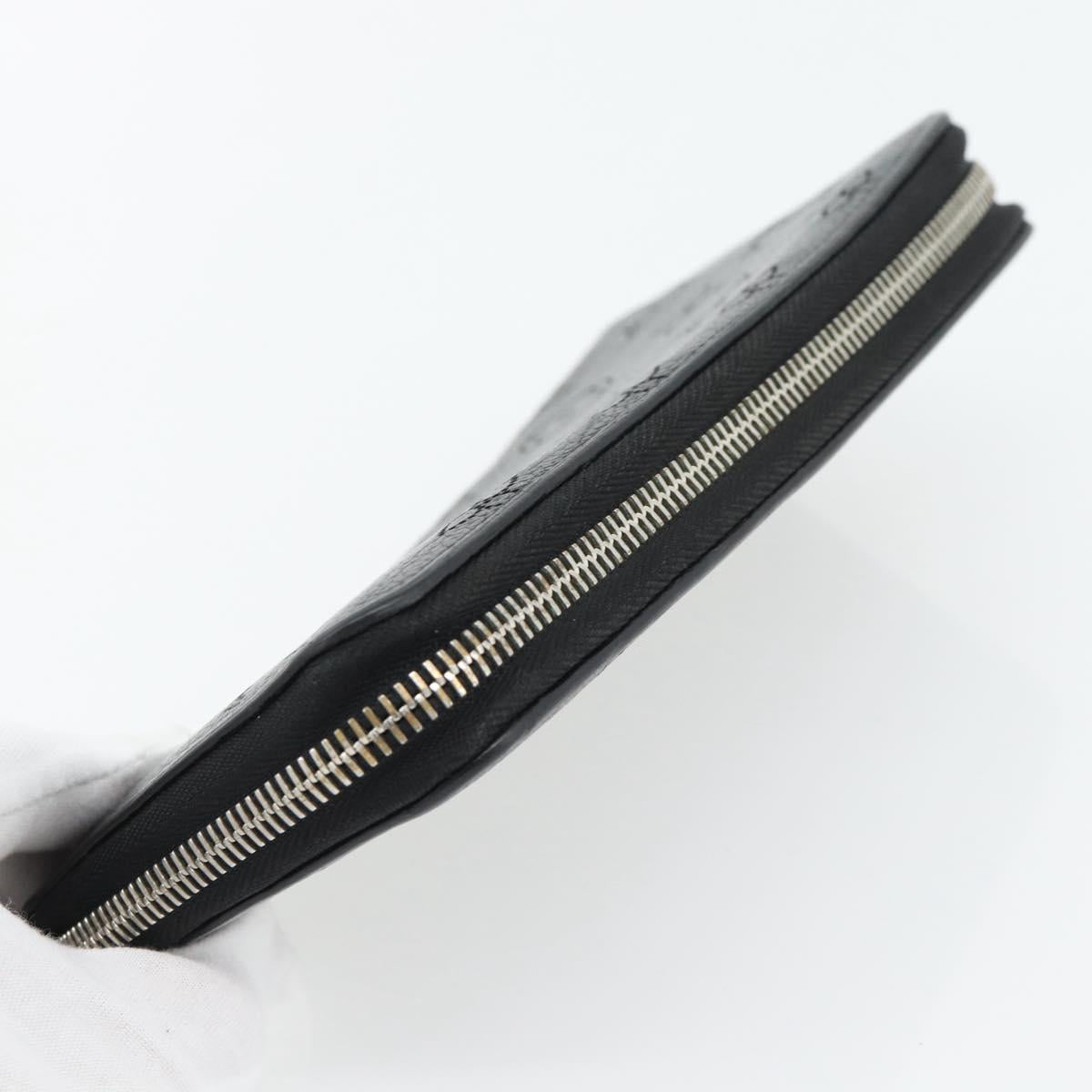 LOUIS VUITTON Monogram Mahina Zippy Wallet Long Wallet Black M61867 Auth 180533