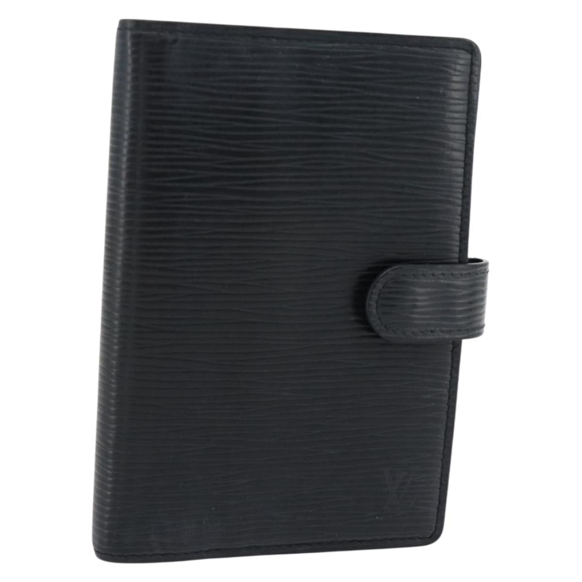 LOUIS VUITTON Epi Agenda PM Day Planner Cover Black R20092 LV Auth 180535A