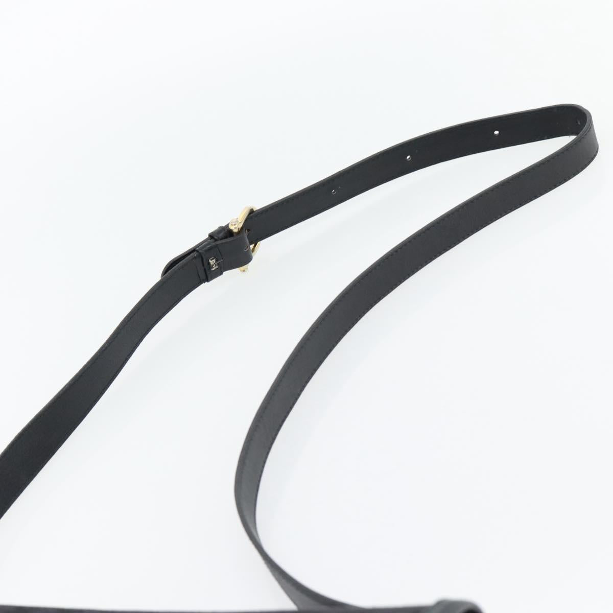 CELINE Macadam Canvas Shoulder Bag Black Gold Auth 180571A