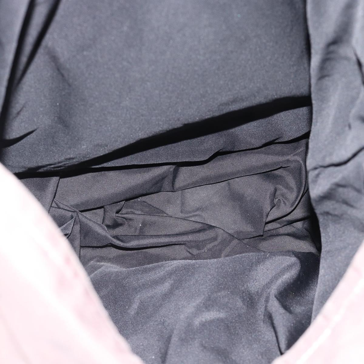 CHANEL Tote Bag Nylon Brown Silver CC Auth 180588