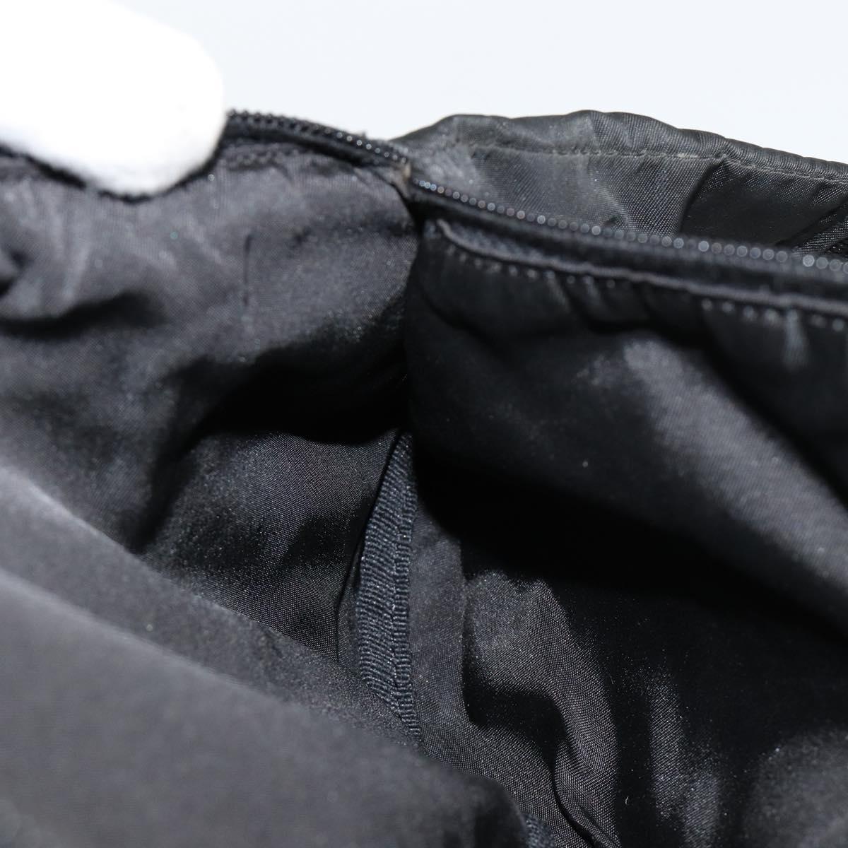 PRADA Body Bag Nylon Black Silver Auth 180598A