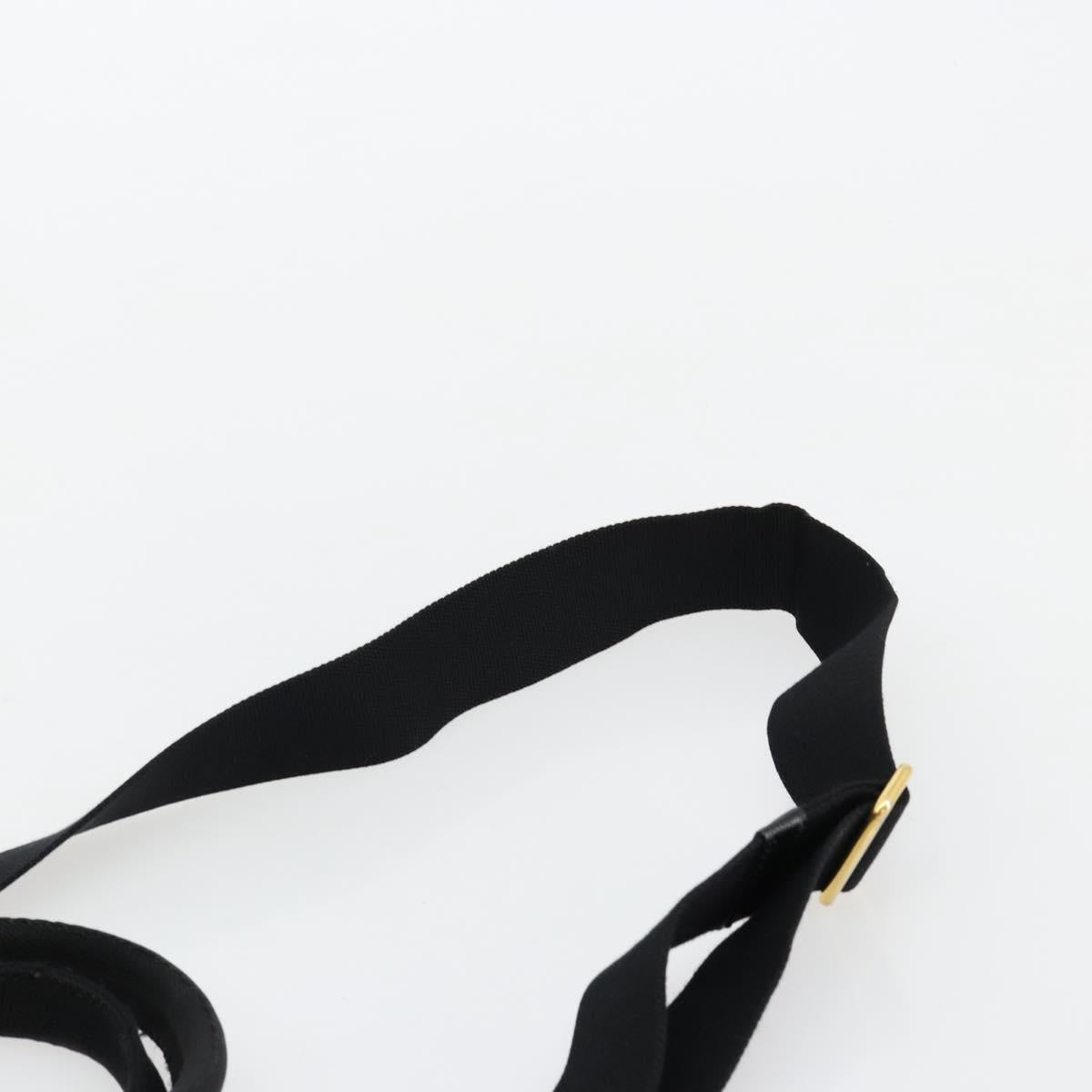 PRADA Canapa MM Hand Bag Canvas 2way Black Gold Auth 180606