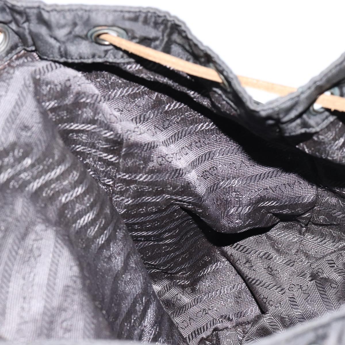 PRADA Backpack Nylon Black Silver Auth 180627