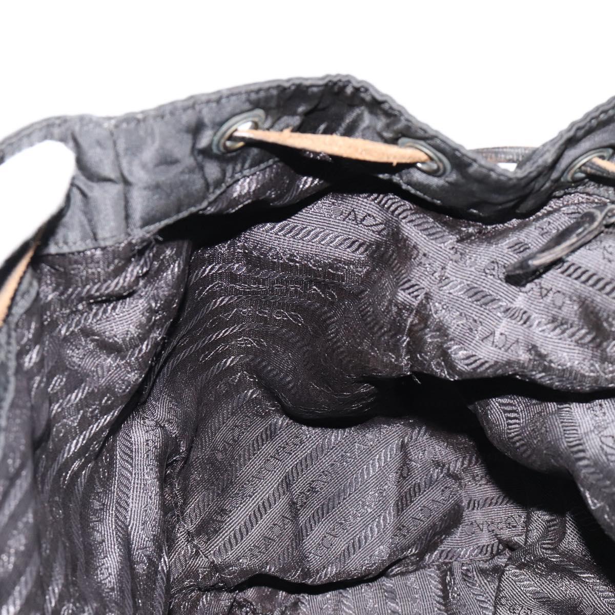 PRADA Backpack Nylon Black Silver Auth 180627