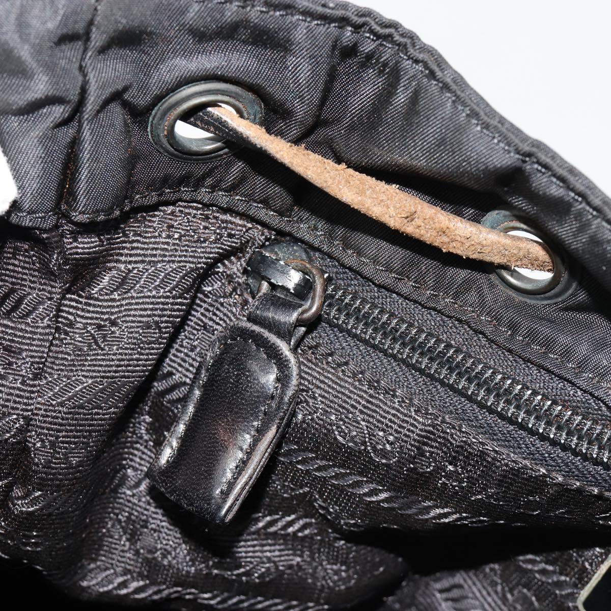 PRADA Backpack Nylon Black Silver Auth 180627