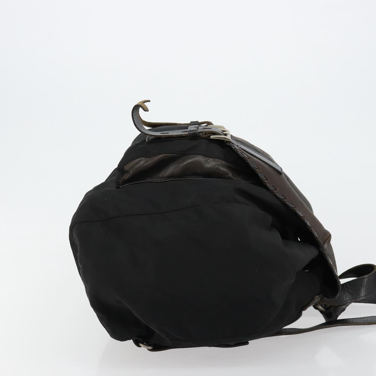 PRADA Backpack Nylon Black Silver Auth 180627