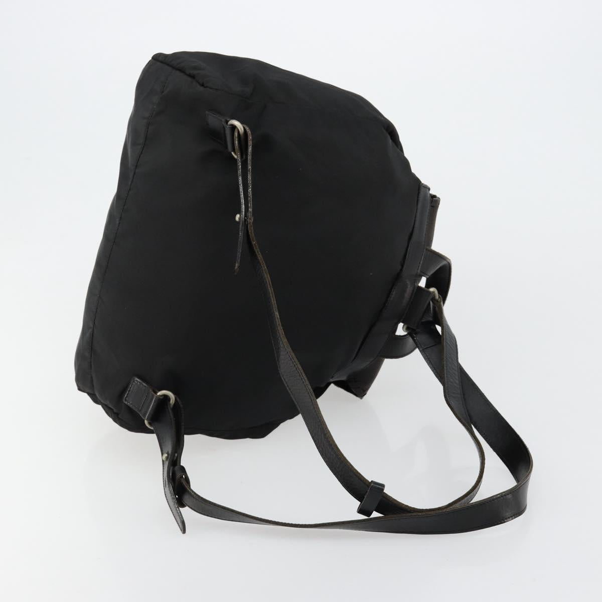 PRADA Backpack Nylon Black Silver Auth 180627