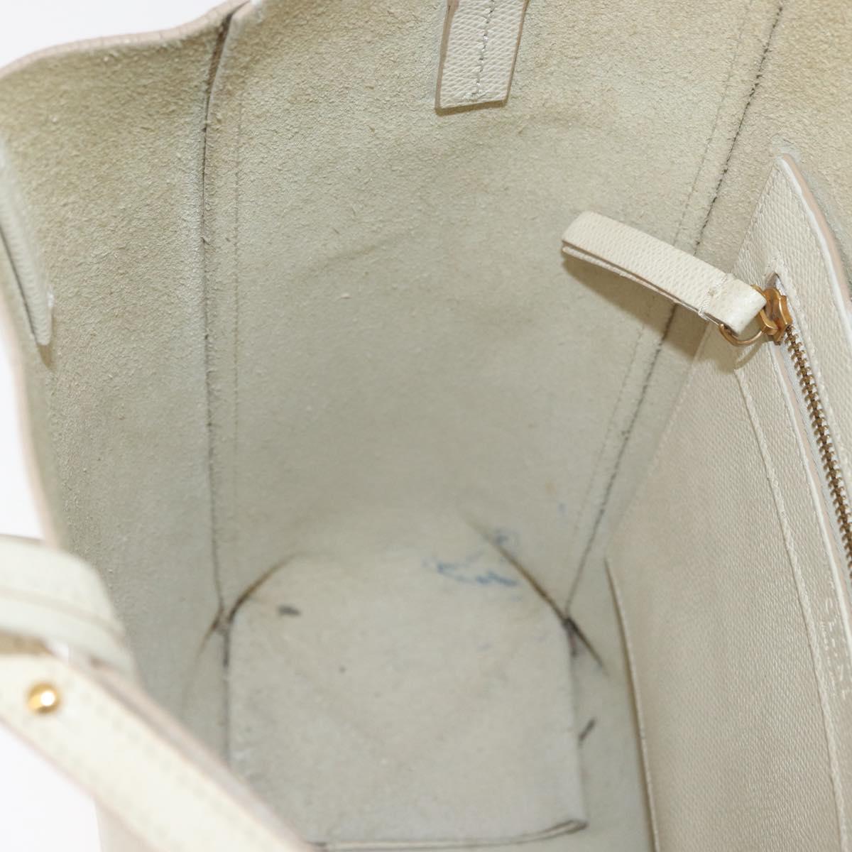 CELINE Tote Bag Leather 2way Ivory Gold Auth 180628