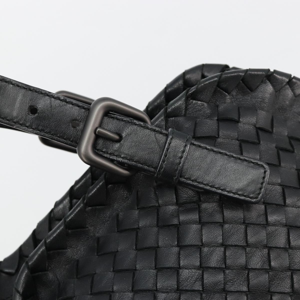 BOTTEGA VENETA INTRECCIATO Hand Bag Leather Black Auth 180631SAV