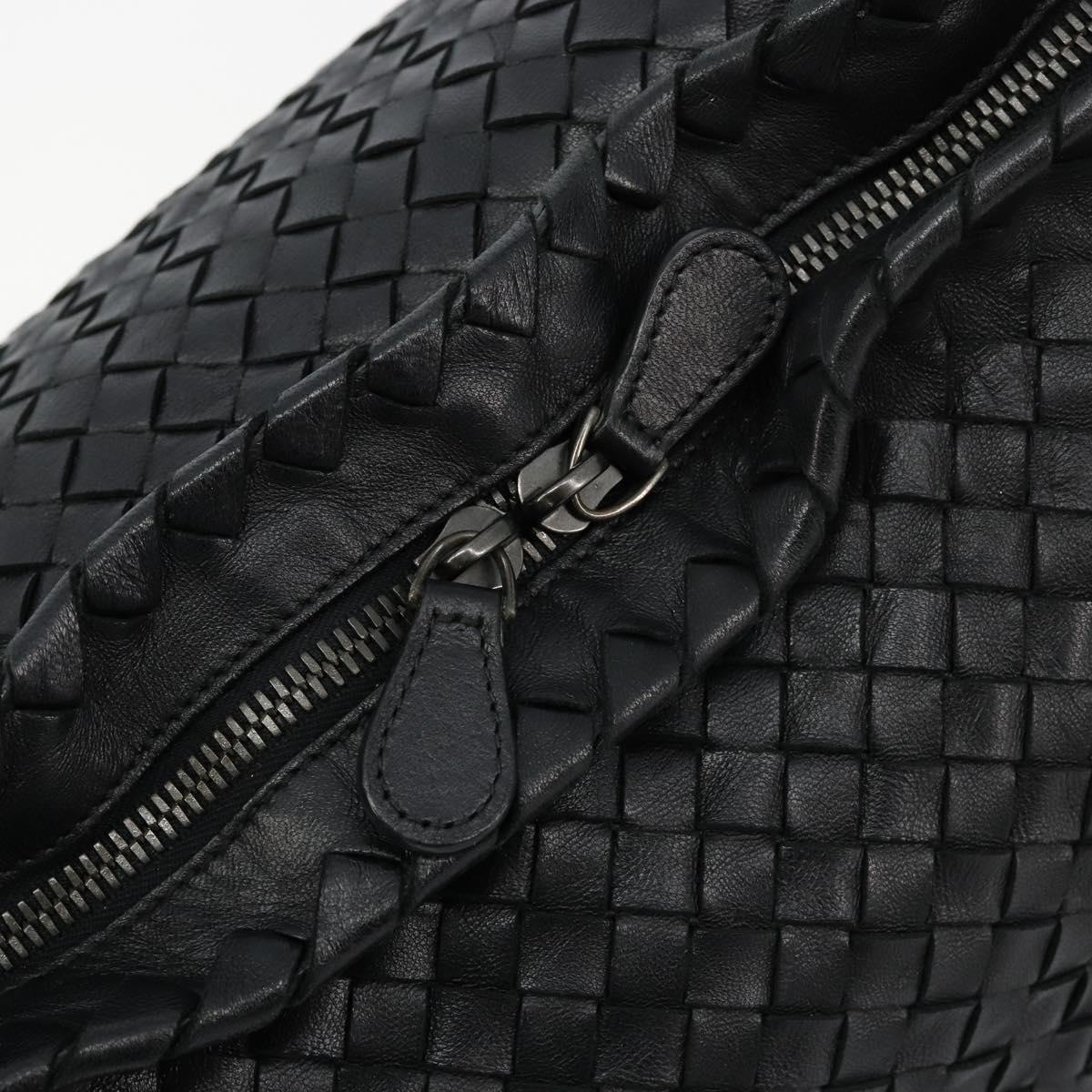 BOTTEGA VENETA INTRECCIATO Hand Bag Leather Black Auth 180631SAV