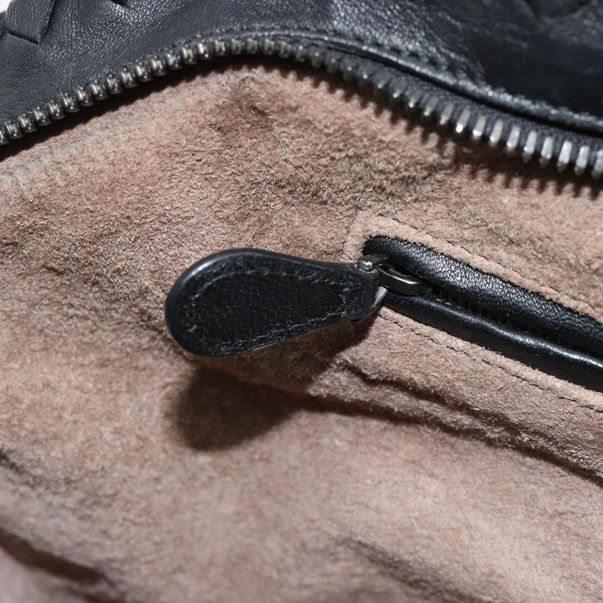 BOTTEGA VENETA INTRECCIATO Hand Bag Leather Black Auth 180631SAV