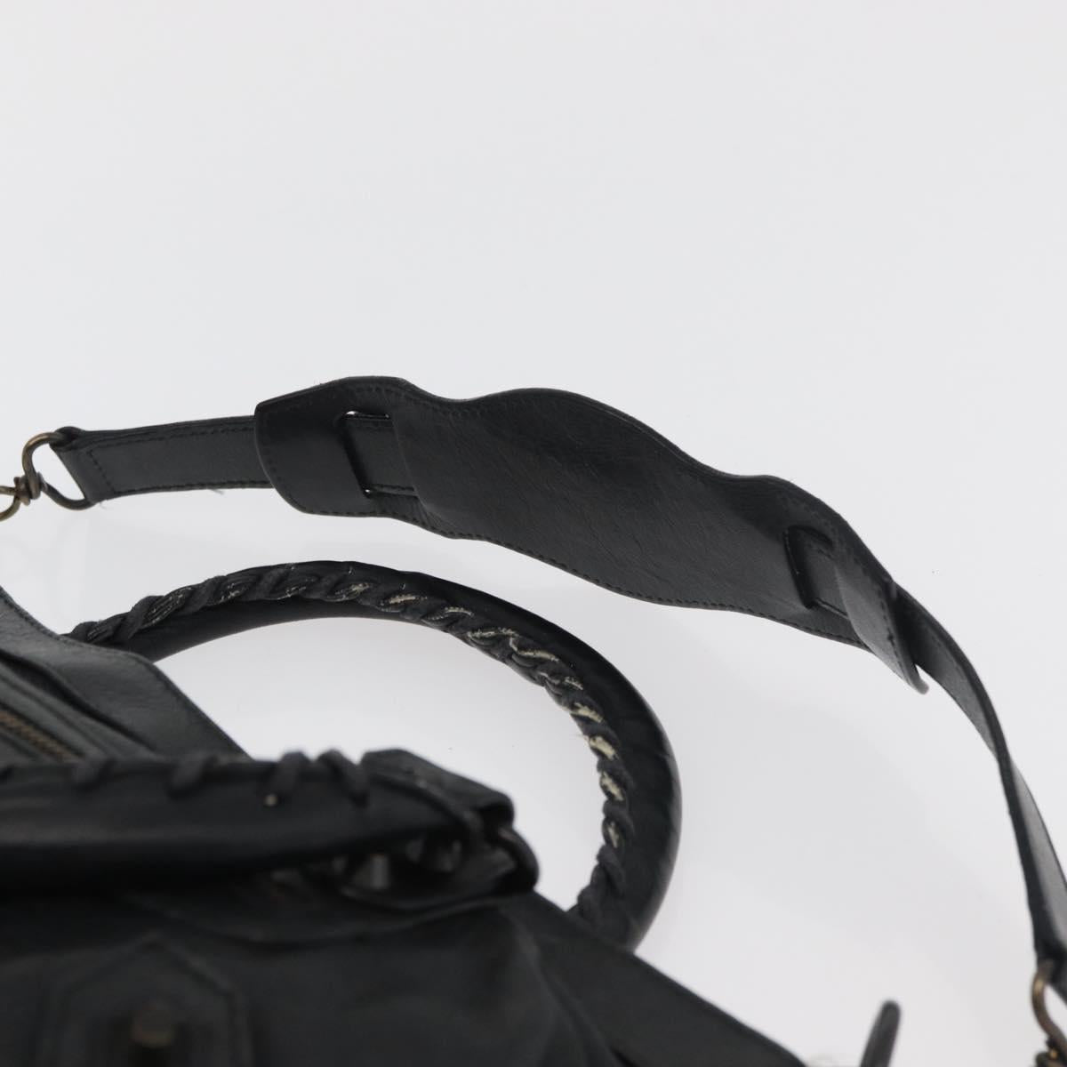 BALENCIAGA The First Hand Bag Leather 2way Black 103208 Auth 180633SAM