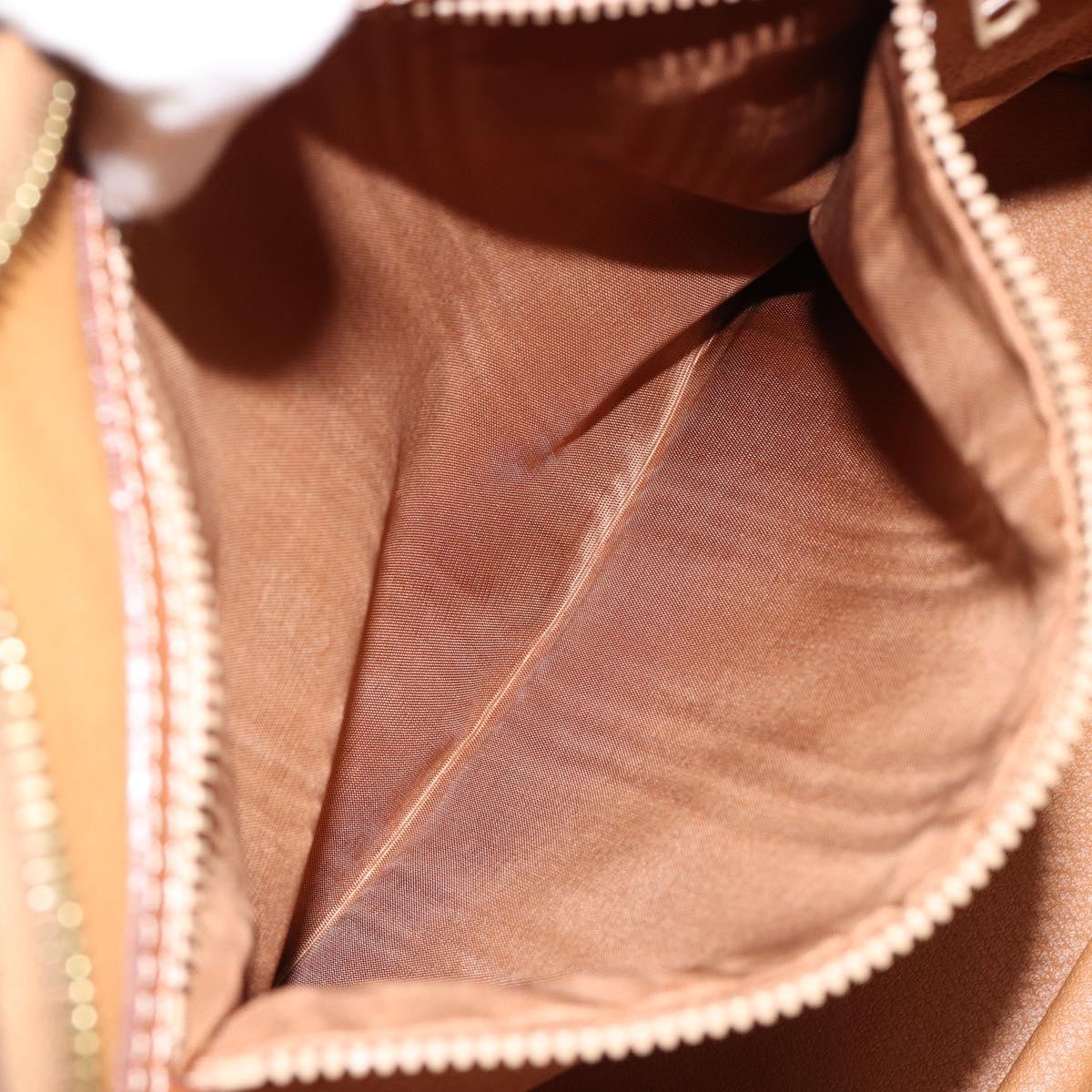 CELINE Macadam Canvas Hand Bag PVC Leather 2way Brown Gold Auth 180638A