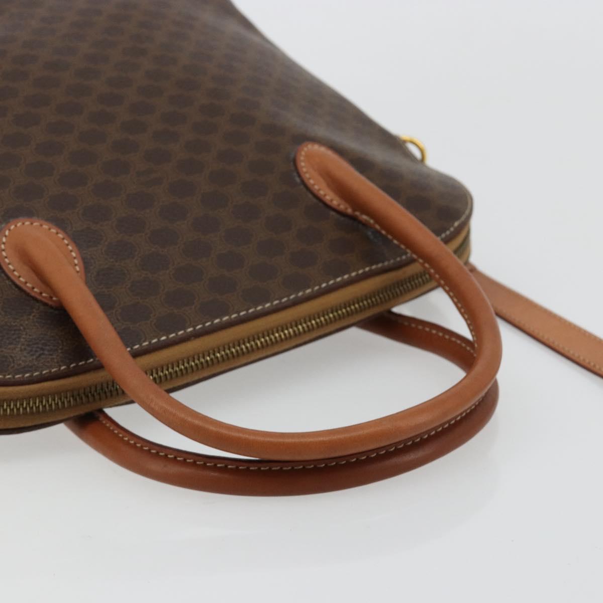 CELINE Macadam Canvas Hand Bag PVC Leather 2way Brown Gold Auth 180638A