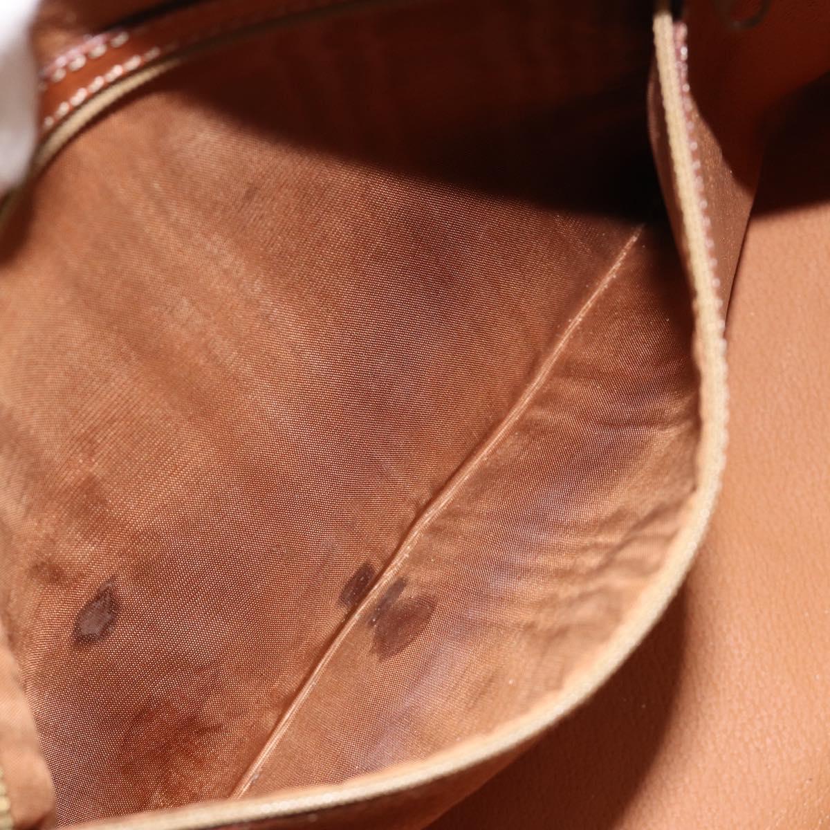 CELINE Macadam Canvas Hand Bag PVC Leather Brown Gold Auth 180639