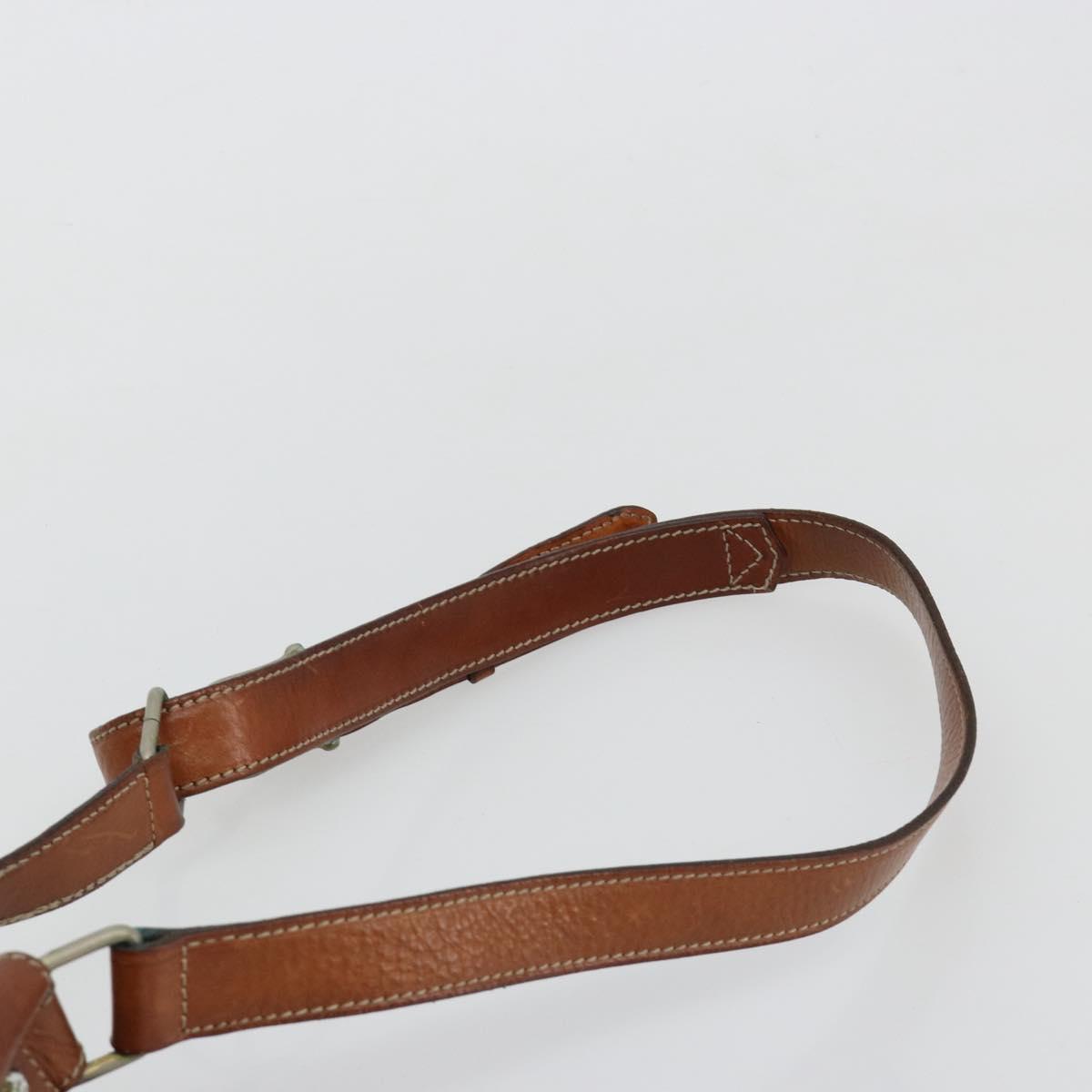 CELINE Macadam Canvas Purse Shoulder Bag PVC Leather Brown Gold Auth 180641