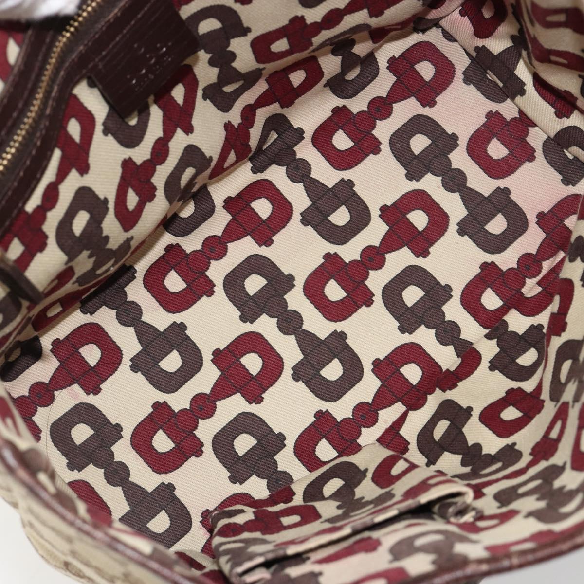 GUCCI GG Canvas Web Sherry Line Hand Bag Beige Gold 139261 Auth 180644