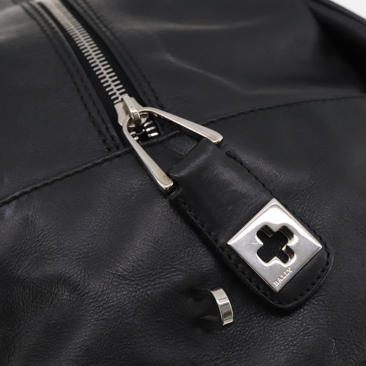 BALLY Boston Bag Leather 2way Black Auth 180652A
