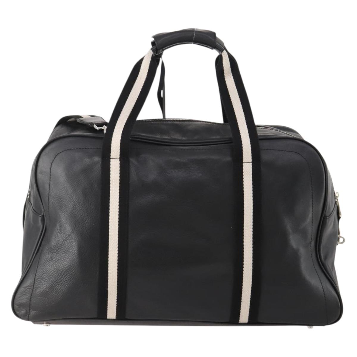 BALLY Boston Bag Leather 2way Black Auth 180652A