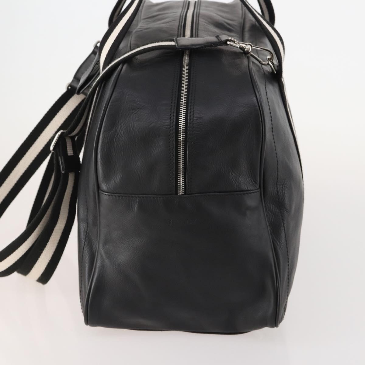 BALLY Boston Bag Leather 2way Black Auth 180652A