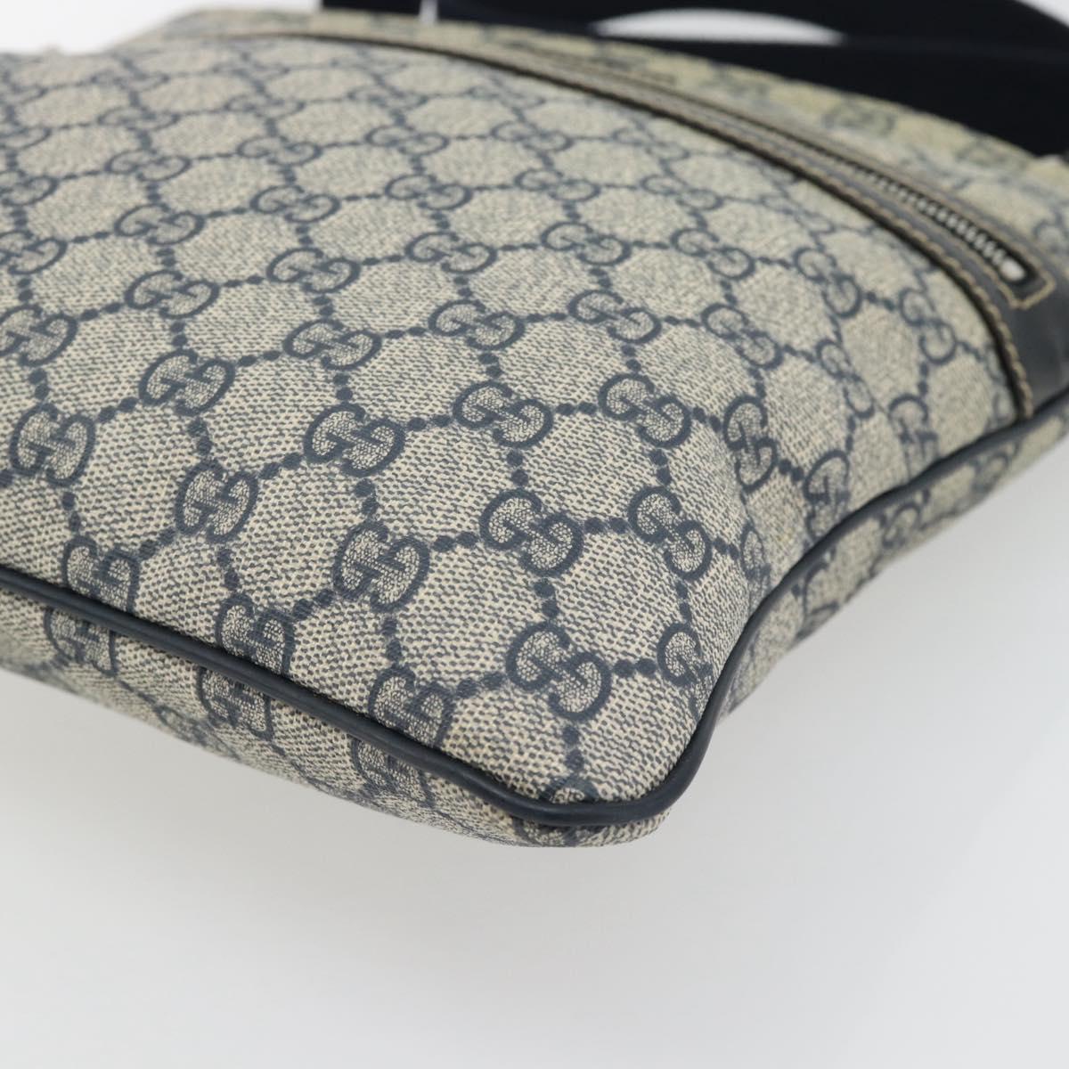 GUCCI GG Supreme Shoulder Bag PVC Navy Silver 295257 Auth 180659A