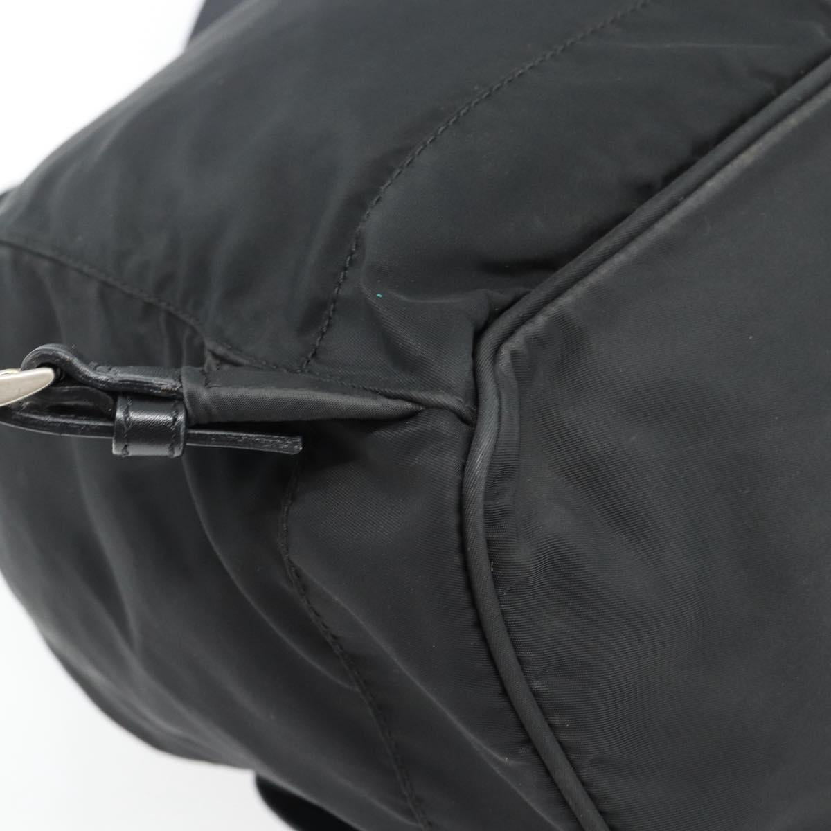 PRADA Backpack Nylon Black Silver Auth 180665A