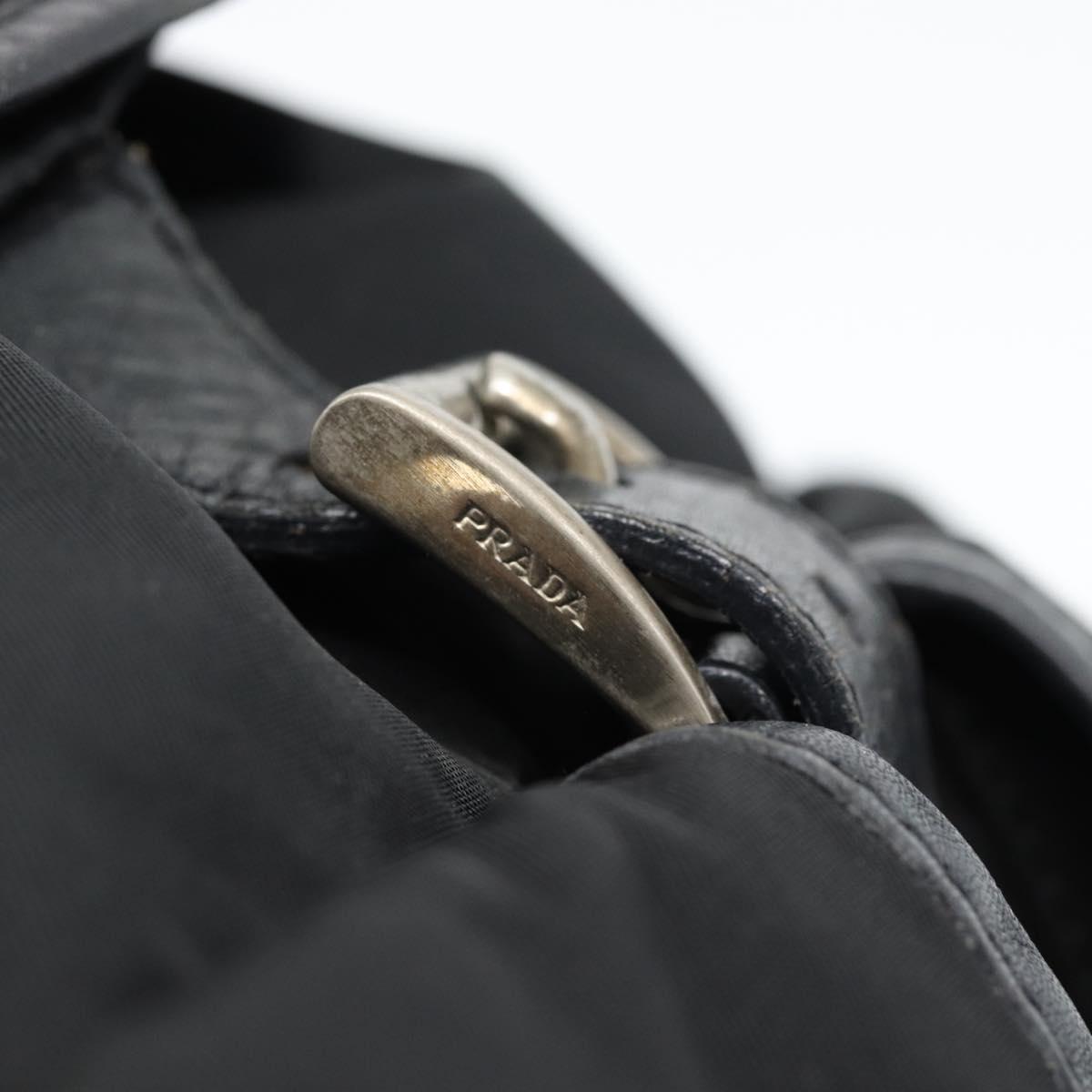 PRADA Backpack Nylon Black Silver Auth 180665A