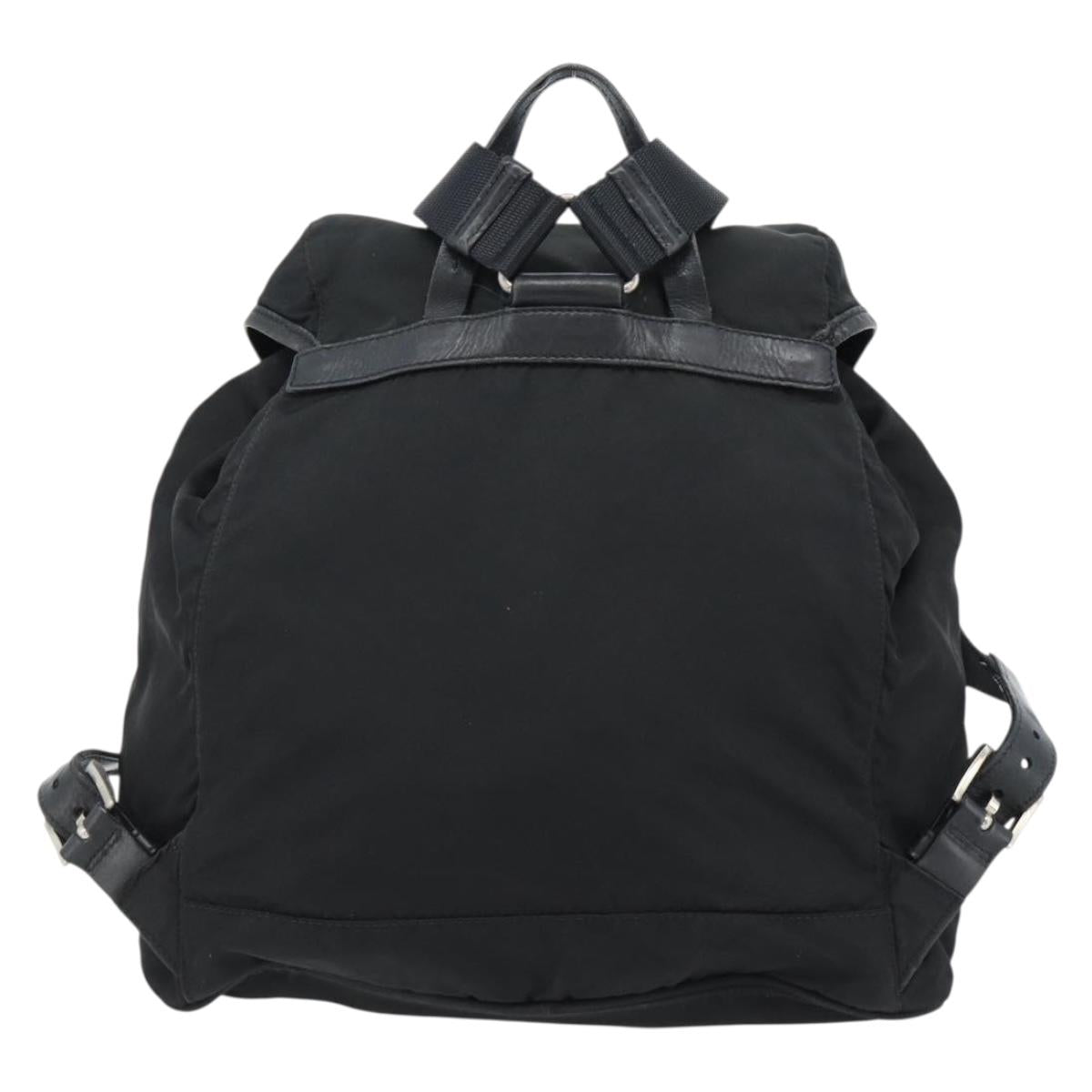 PRADA Backpack Nylon Black Silver Auth 180665A