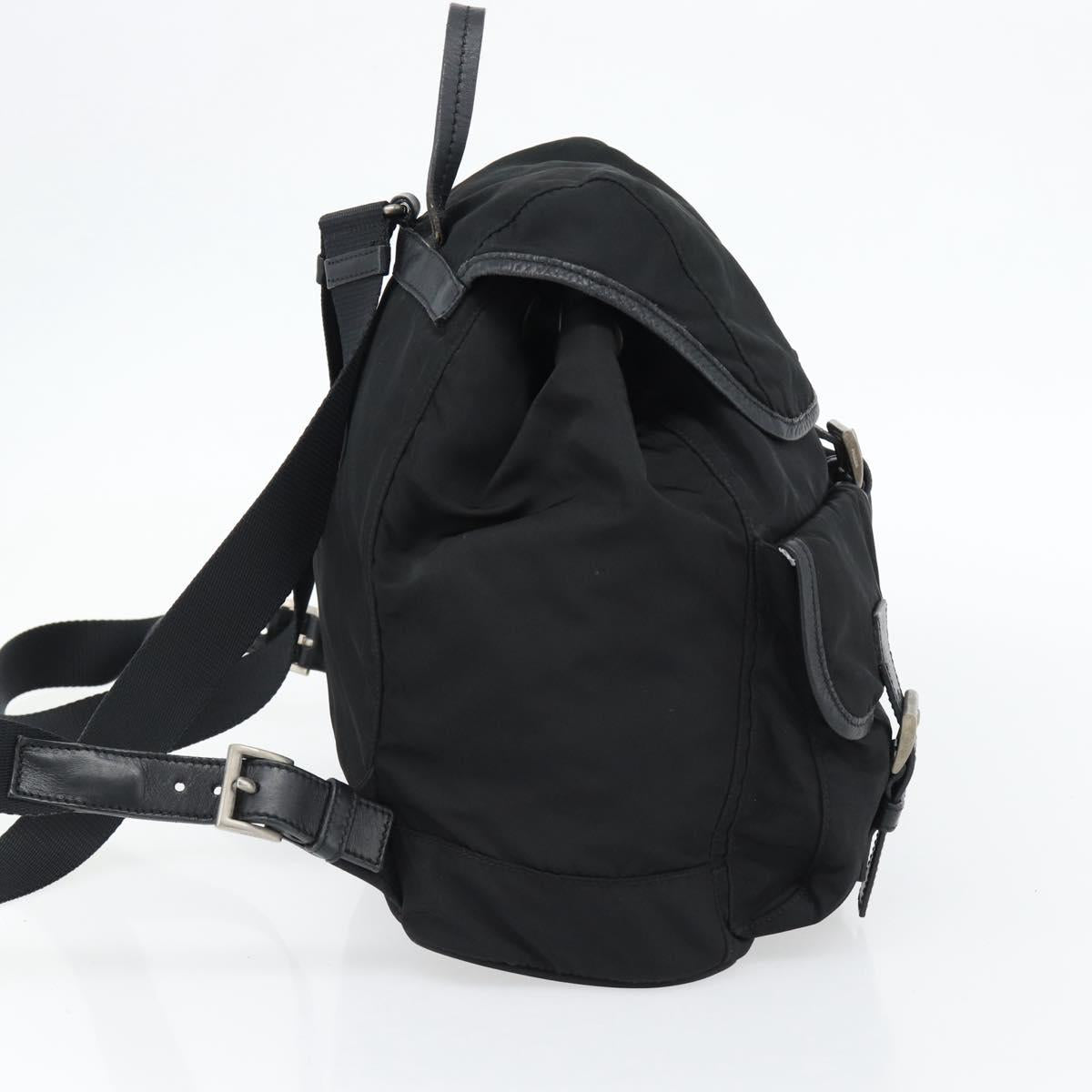 PRADA Backpack Nylon Black Silver Auth 180665A
