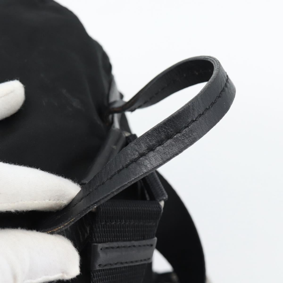 PRADA Backpack Nylon Black Silver Auth 180665A
