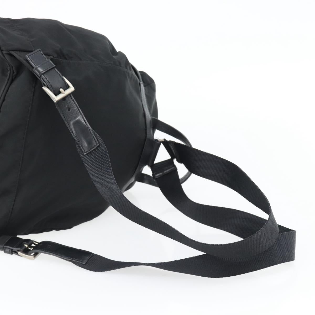 PRADA Backpack Nylon Black Silver Auth 180665A