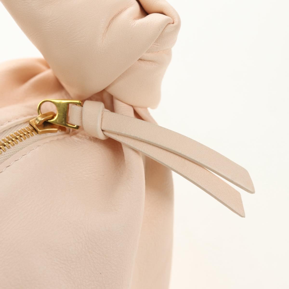 BOTTEGA VENETA Double knot Hand Bag Leather Pink Gold Auth 180673M