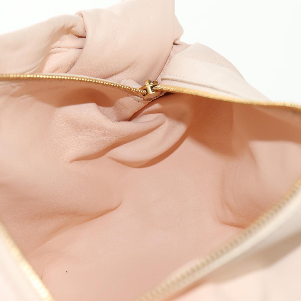 BOTTEGA VENETA Double knot Hand Bag Leather Pink Gold Auth 180673M