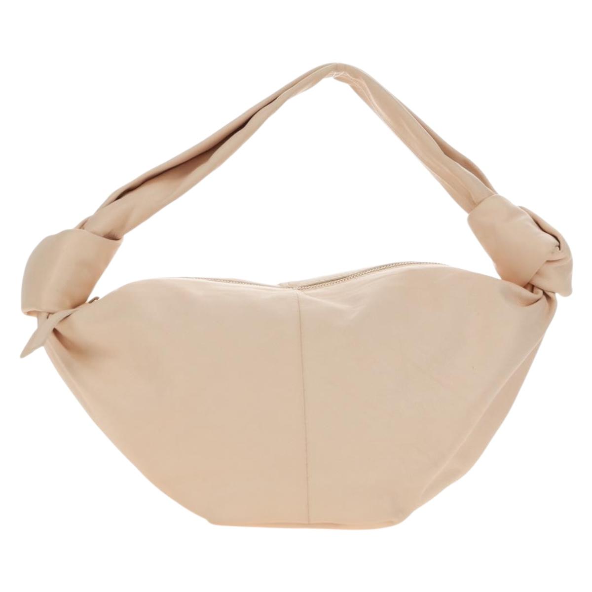 BOTTEGA VENETA Double knot Hand Bag Leather Pink Gold Auth 180673M