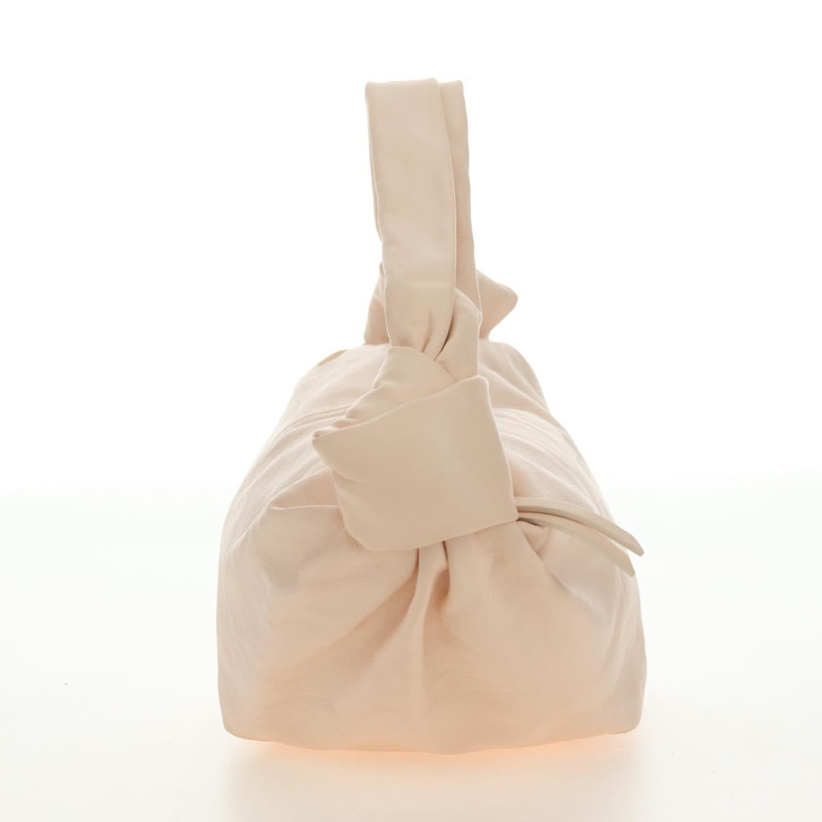BOTTEGA VENETA Double knot Hand Bag Leather Pink Gold Auth 180673M