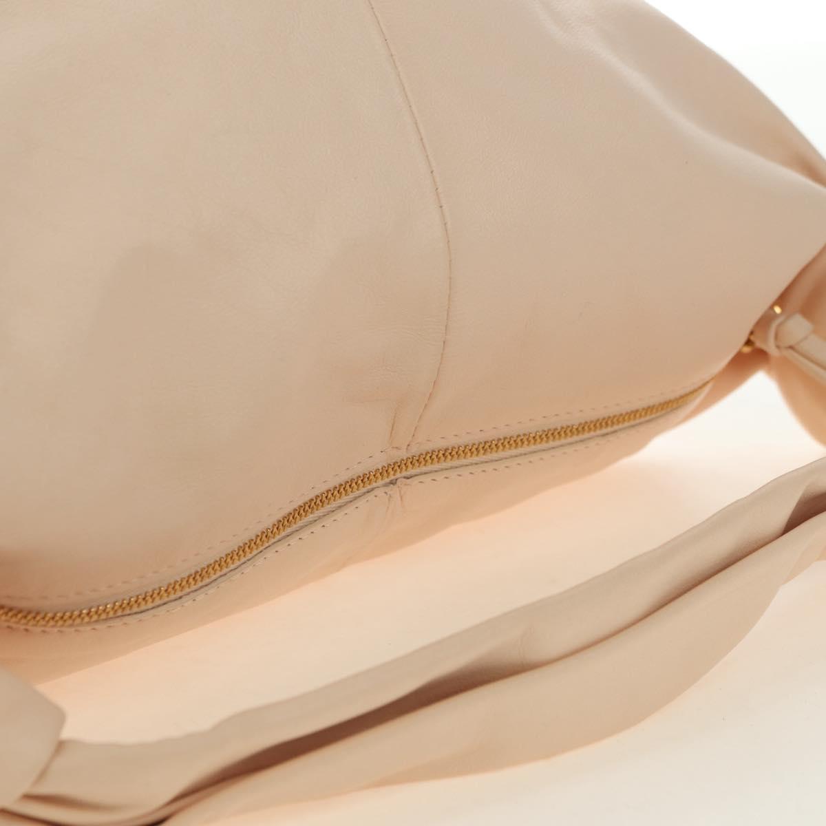 BOTTEGA VENETA Double knot Hand Bag Leather Pink Gold Auth 180673M