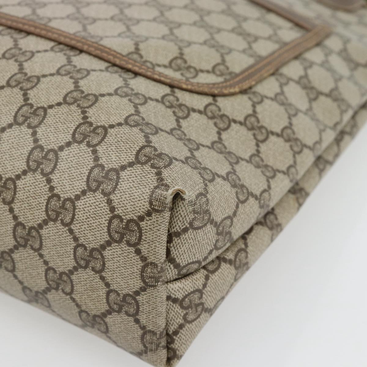 GUCCI GG Supreme Web Sherry Line Tote Bag PVC Beige Red 39 02 003 Auth 180682