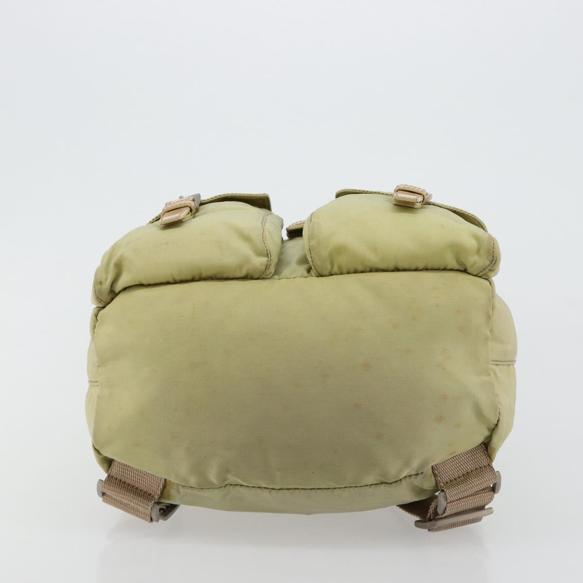 PRADA Backpack Nylon Green Silver Auth 180684