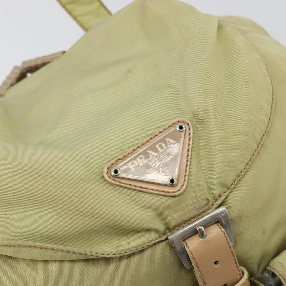 PRADA Backpack Nylon Green Silver Auth 180684