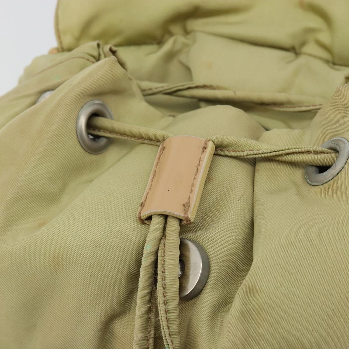 PRADA Backpack Nylon Green Silver Auth 180684