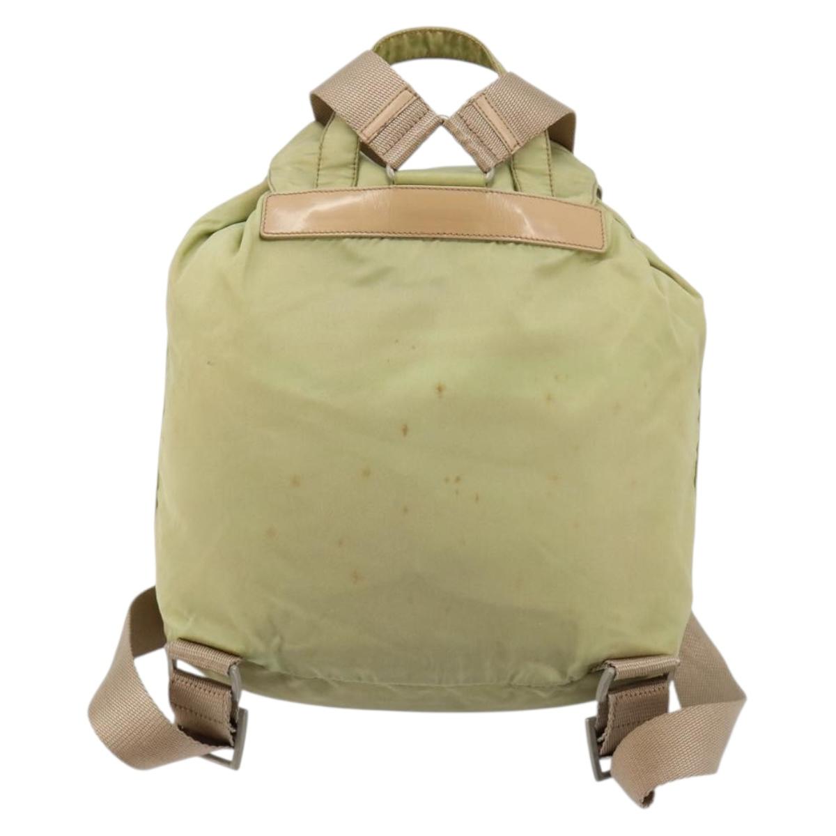 PRADA Backpack Nylon Green Silver Auth 180684