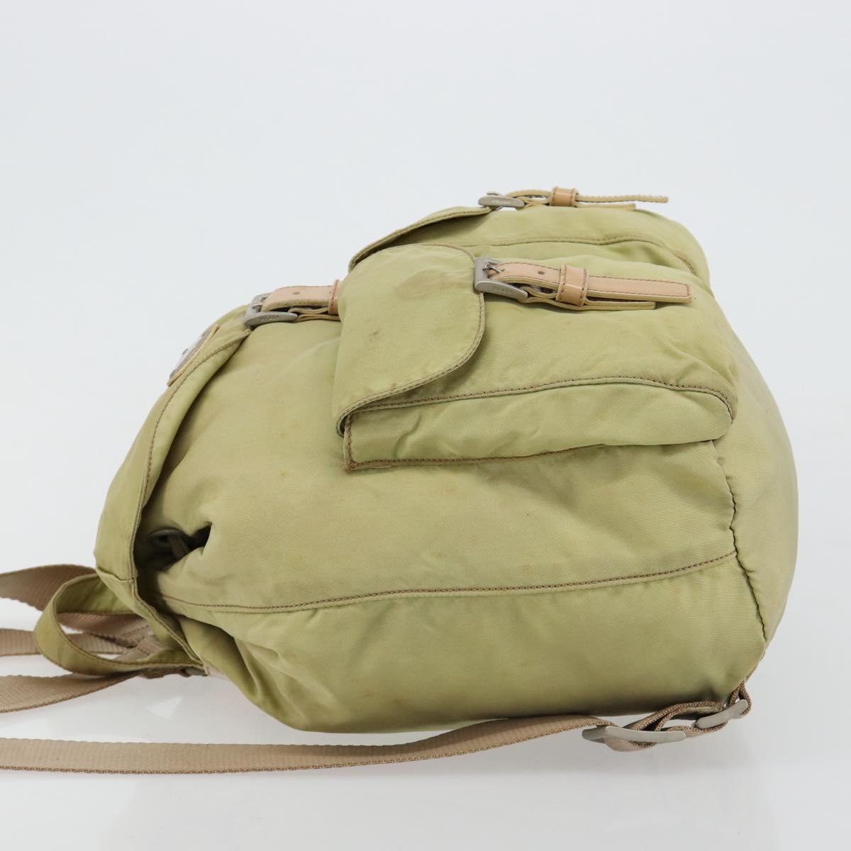 PRADA Backpack Nylon Green Silver Auth 180684