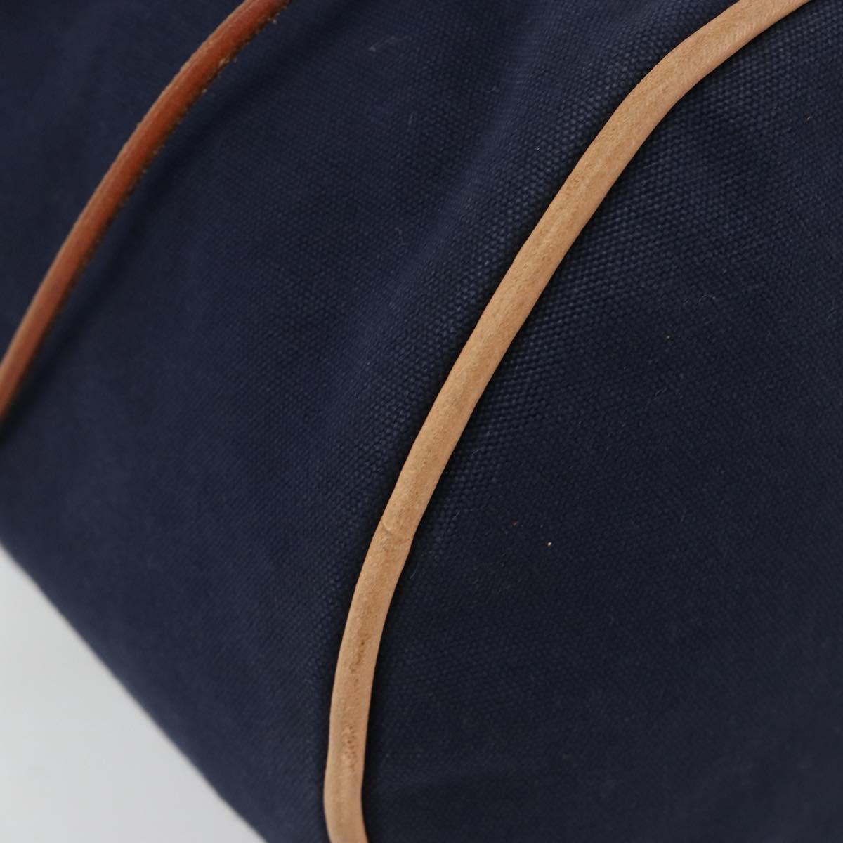 HERMES Purse Porochon Mimill Shoulder Bag Canvas Navy Gold Auth 180685A