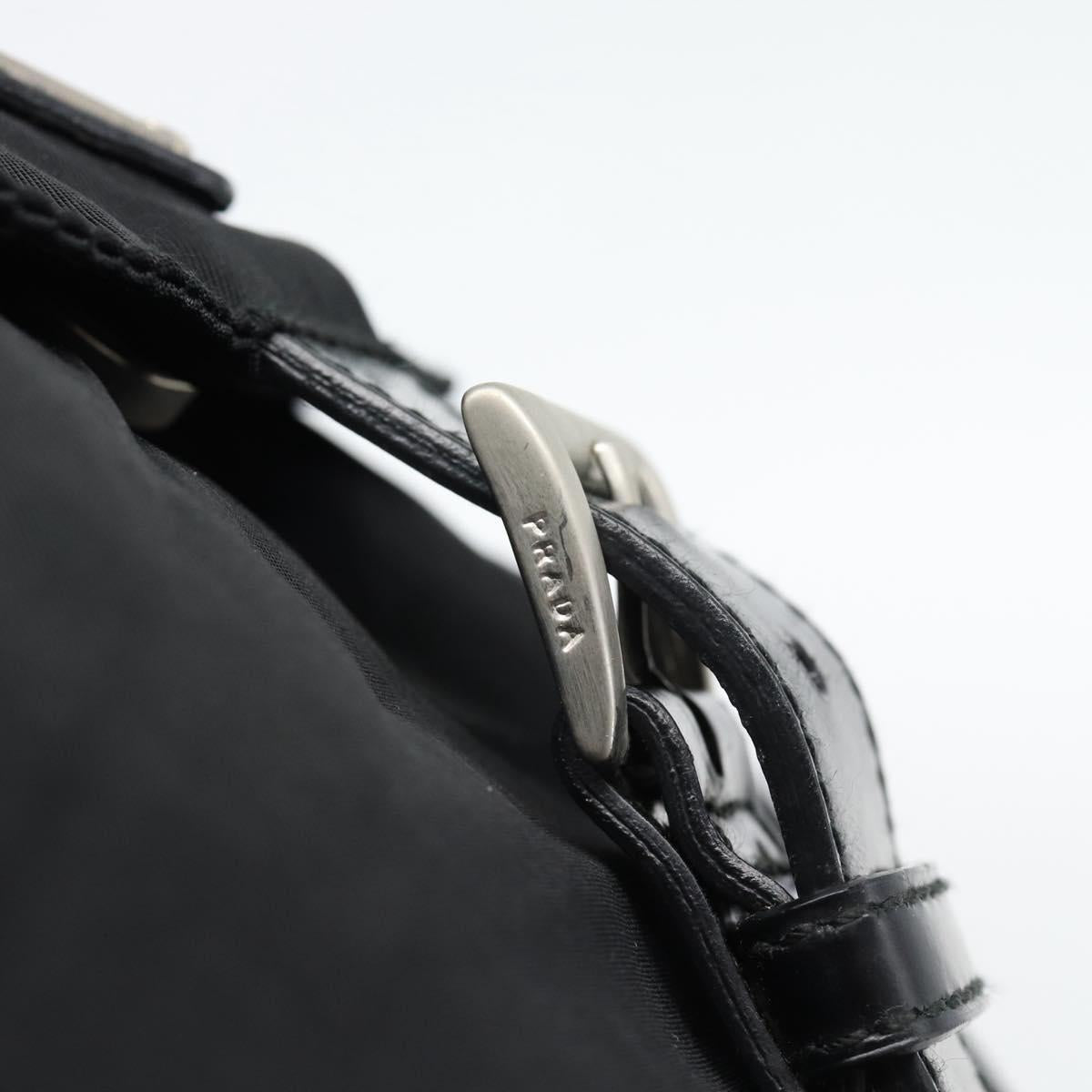 PRADA Backpack Nylon Black Silver Auth 180688A