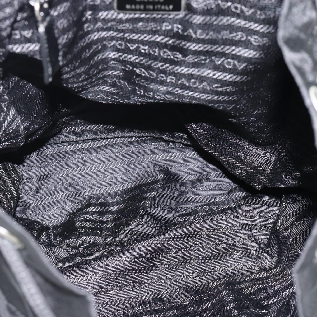 PRADA Backpack Nylon Black Silver Auth 180688A